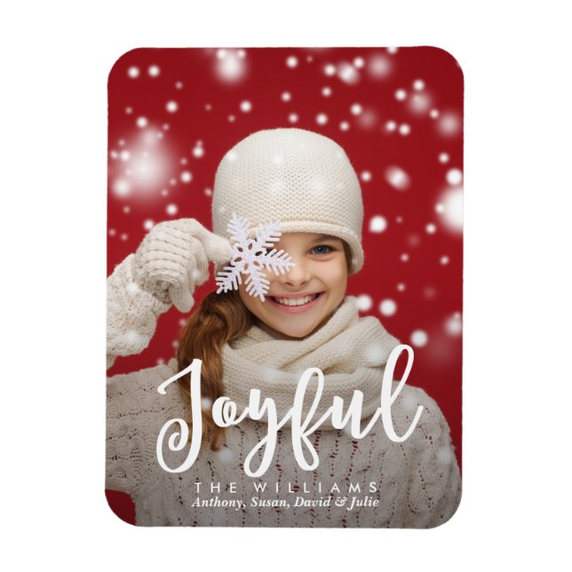 Joyful Script Moderne Weihnachten | FOTO Magnet (Vertikal)