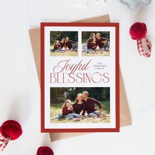 Joyful Segen Religiöse Weihnachten 3-Foto-Karte