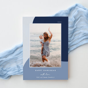 Joyful Shades Vertical Foto Hanukkah Silver Folien Feiertagskarte