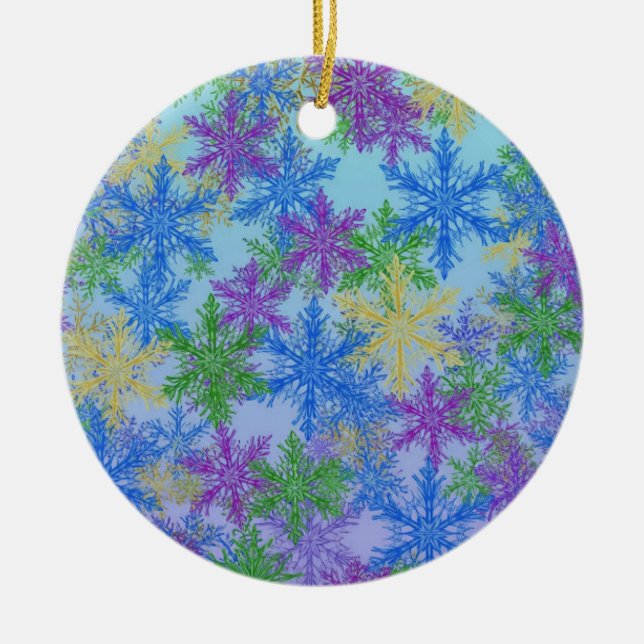 Joyful Snowfall — Colorful Holiday Ornament (Vorne)