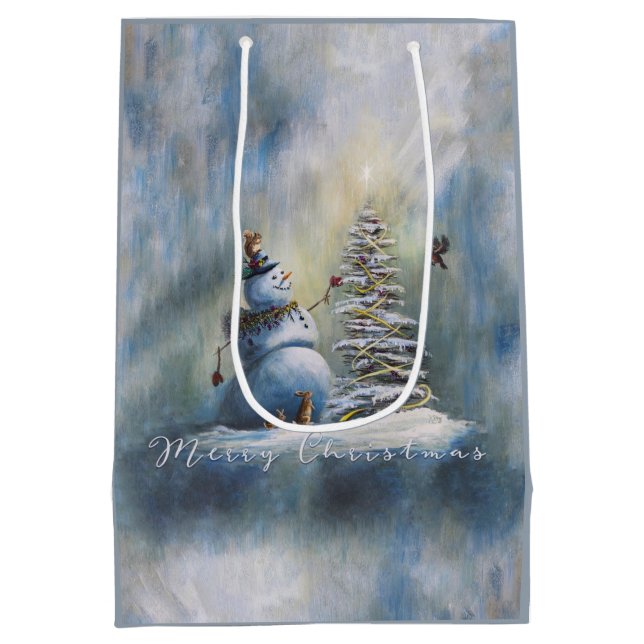 Joyful Snowman Mittlere Geschenktüte (Rückseite)