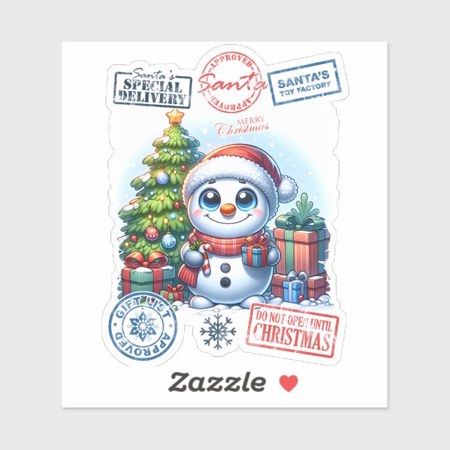 Joyful Snowman Weihnachtssticker Aufkleber (Blatt)