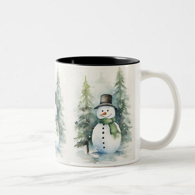 Joyful Snowman Zweifarbige Tasse (Rechts)