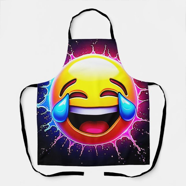 Joyful Splash: Laughing Emoji Art Schürze (Vorderseite)