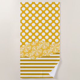 Joyful Stripes floral Polka Dot gelb gelb Strandtuch