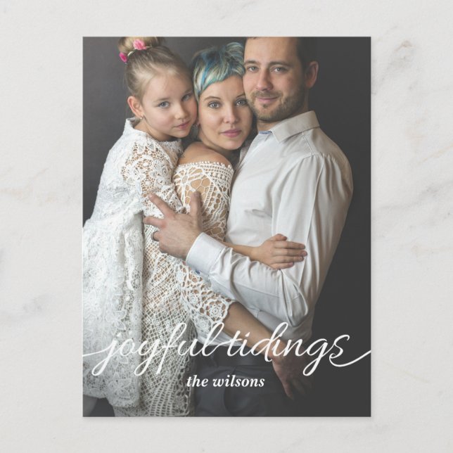 Joyful Tidings Script Photo Carte de vacances pers (Devant)
