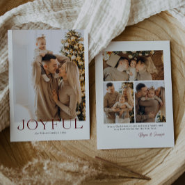 Joyful Typografie Einfaches Minimalistisches Foto Feiertagskarte