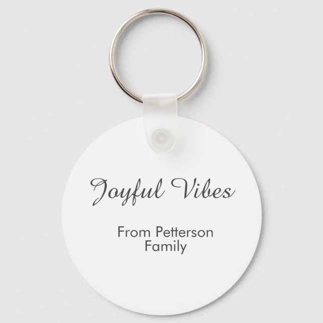 Joyful Vibes red Christmas add family name date  Schlüsselanhänger (Vorderseite)