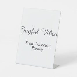 Joyful Vibes red Christmas add family name date Sockelschild
