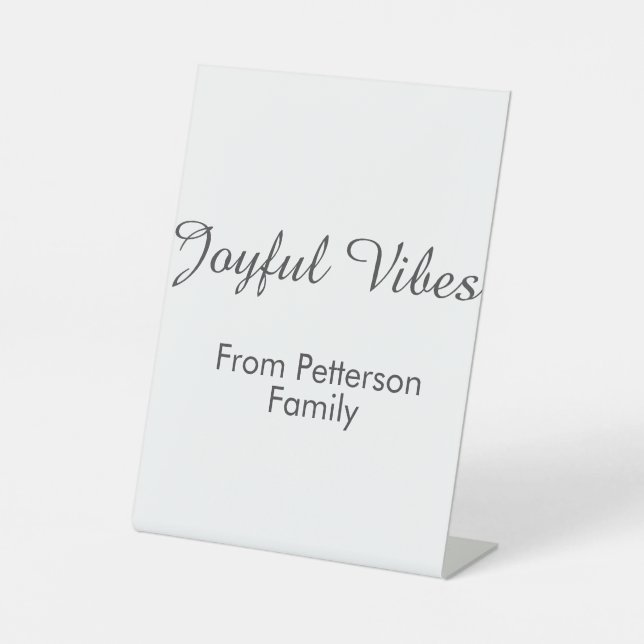 Joyful Vibes red Christmas add family name date  Sockelschild (Vorderseite)