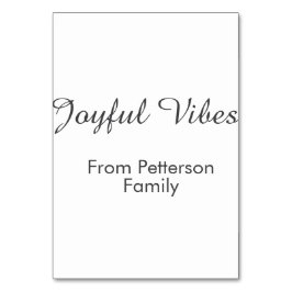 Joyful Vibes red Christmas add family name date Tischnummer