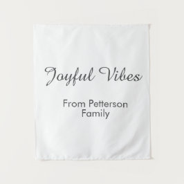 Joyful Vibes red Christmas add family name date Wandteppich