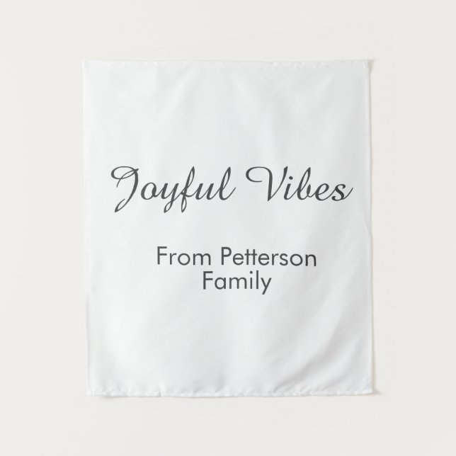 Joyful Vibes red Christmas add family name date  Wandteppich (Vorderseite)