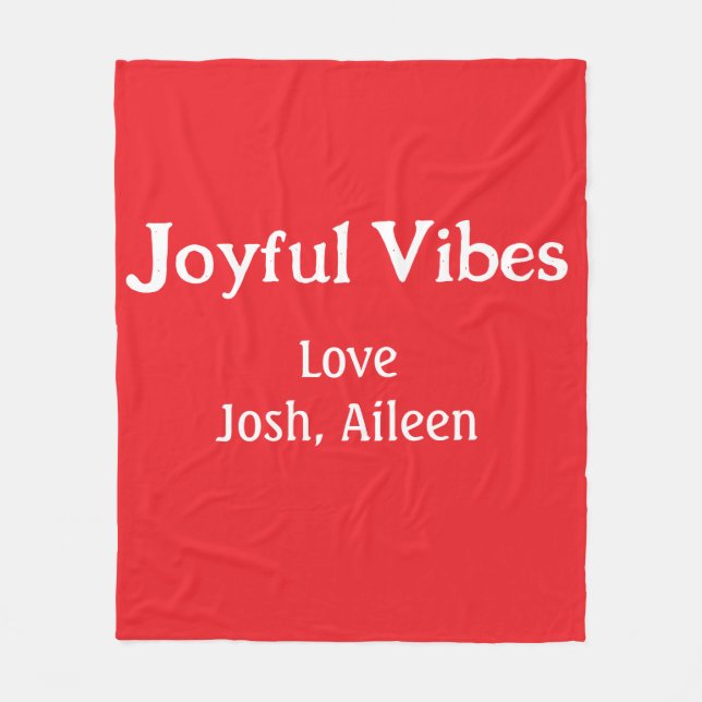 Joyful Vibes Rote Weihnachtsferien Liebe Fleecedecke (Vorderseite)