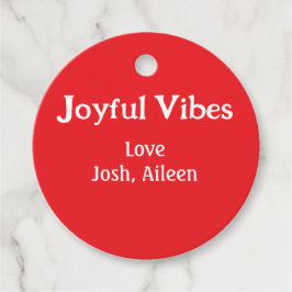 Joyful Vibes Rote Weihnachtsferien Liebe Geschenkanhänger