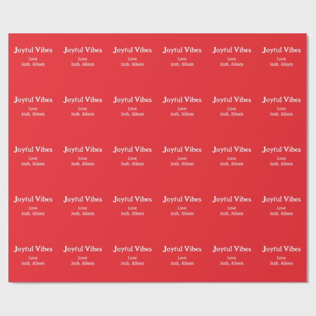 Joyful Vibes Rote Weihnachtsferien Liebe Geschenkpapier (Flach)
