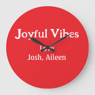 Joyful Vibes Rote Weihnachtsferien Liebe Große Wanduhr
