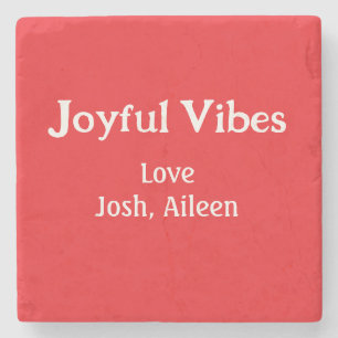 Joyful Vibes Rote Weihnachtsferien Liebe Steinuntersetzer