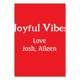 Joyful Vibes Rote Weihnachtsferien Liebe Tischnummer