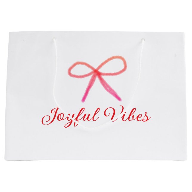 Joyful vibes Weihnachten RED BOW Ferien Familienna Große Geschenktüte (Vorderseite)