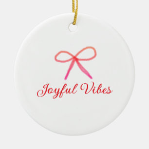 Joyful vibes Weihnachten RED BOW Ferien Familienna Keramik Ornament