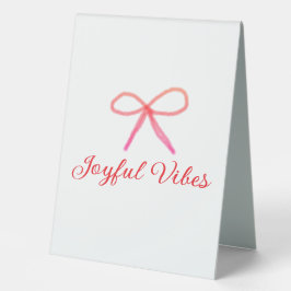 Joyful vibes Weihnachten RED BOW Ferien Familienna Tischaufsteller