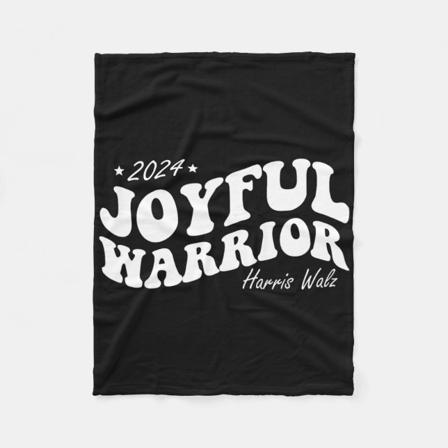 Joyful Warrior Kamala Harris Tim Walz 2024 Groovy Fleecedecke (Vorderseite)