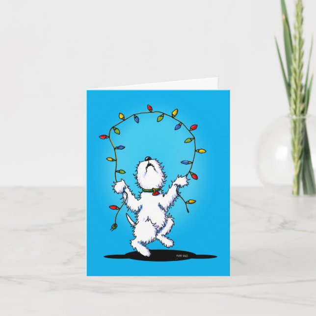 Joyful Westie Christmas Cards Feiertagskarte (Vorderseite)