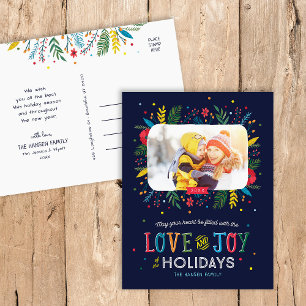 Joyful Whimsy Holiday Foto Postkarte