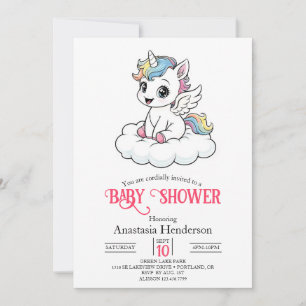 Joyful Whimsy Unicorn Baby Dusche Einladung