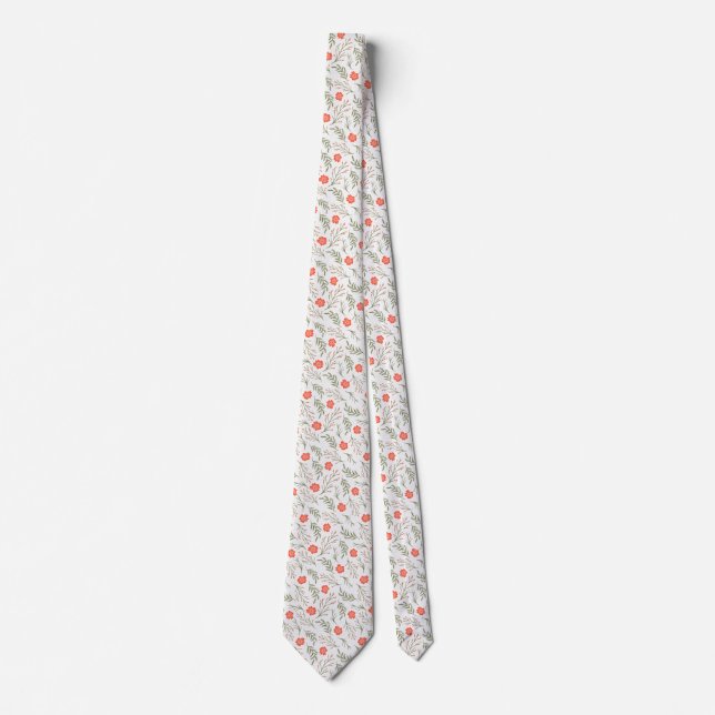 Joyful Winter Floral Pattern Holiday Neck Tie Krawatte (Vorderseite)