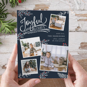 Joyful Wish   Weihnachtsfoto-Collage Card Feiertagskarte