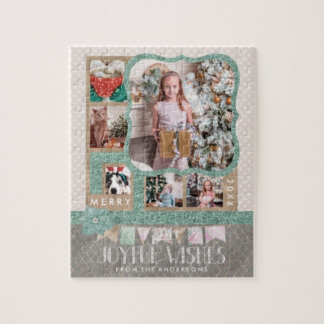 Joyful wünscht Weihnachten 6 Custom Foto Collage (Vertikal)