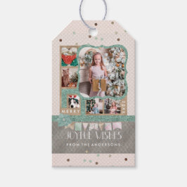 Joyful wünscht Weihnachten 6 Custom Foto Collage Geschenkanhänger