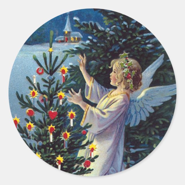 "Joyful Xmas" Weihnachten Runder Aufkleber (Vorderseite)