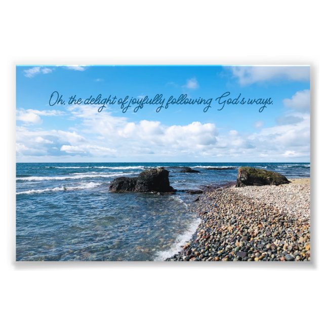 Joyful Zitat Inspirierend Strandfotografie Fotodruck (Vorne)