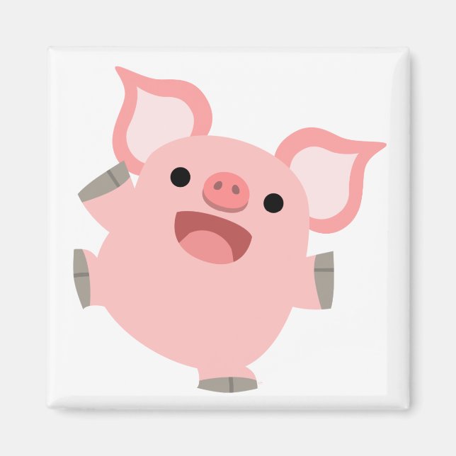Joyous Cartoon Pig Magnet (Vorne)