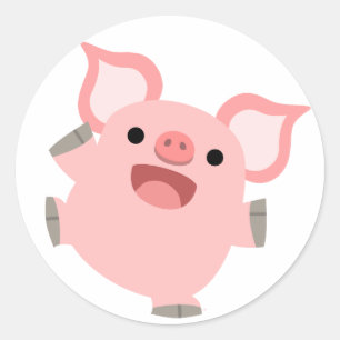 Joyous Cartoon Pig Sticker