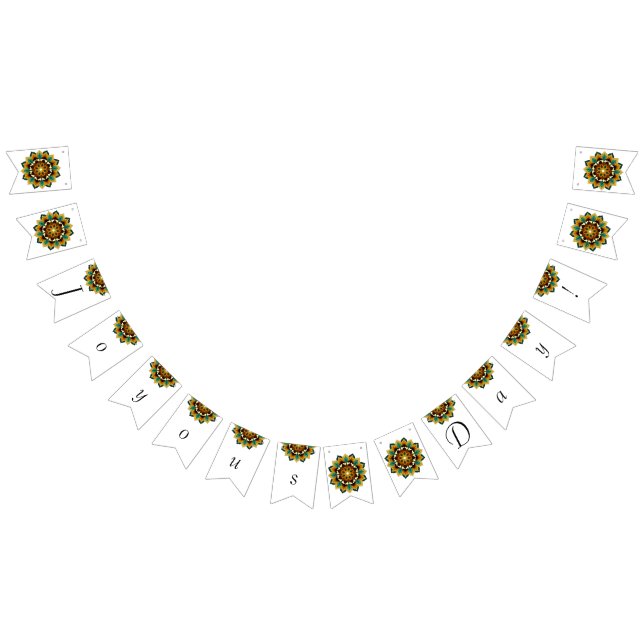 Joyous Day! Mandala in Gelb-und Bräunling Wimpelkette (Alle)