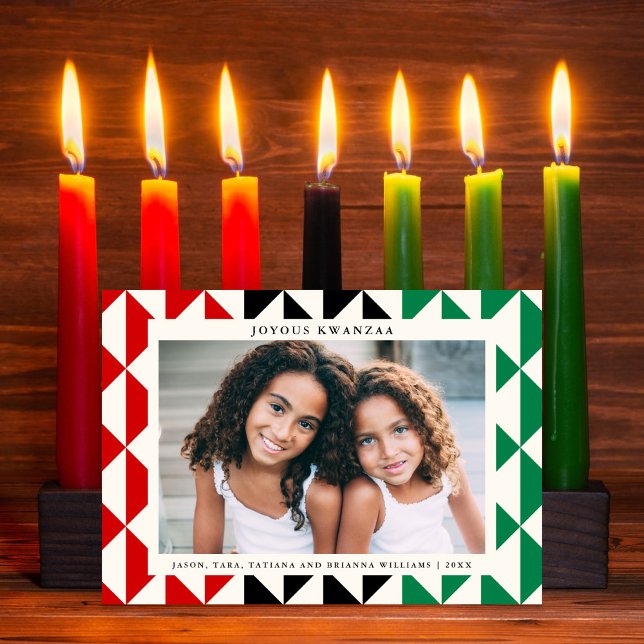 Joyous Kwanzaa Géométrique moderne Carte photo de  (Créateur téléchargé)