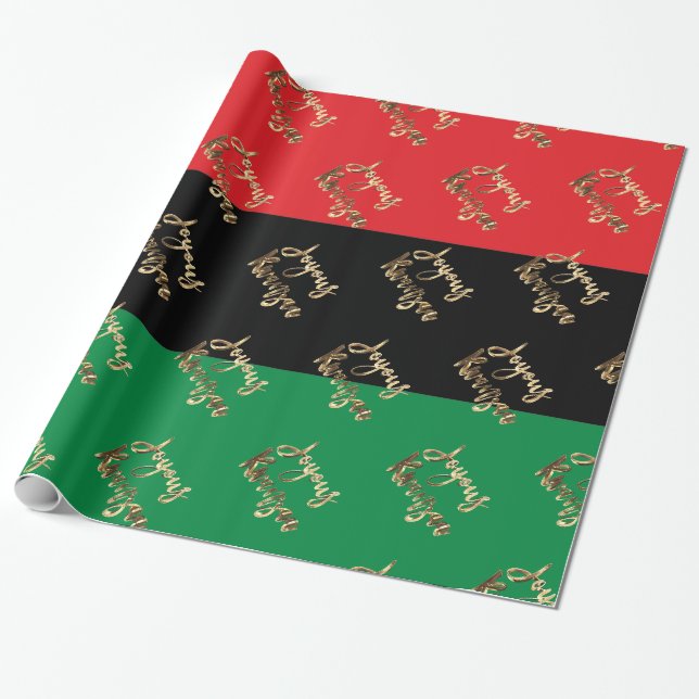Joyous Kwanzaa RBG UNIA Afro-American Flag Geschenkpapier (Ungerollt)