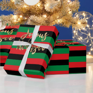 Joyous Kwanzaa RBG UNIA Afro-American Flag Wrappin Geschenkpapier