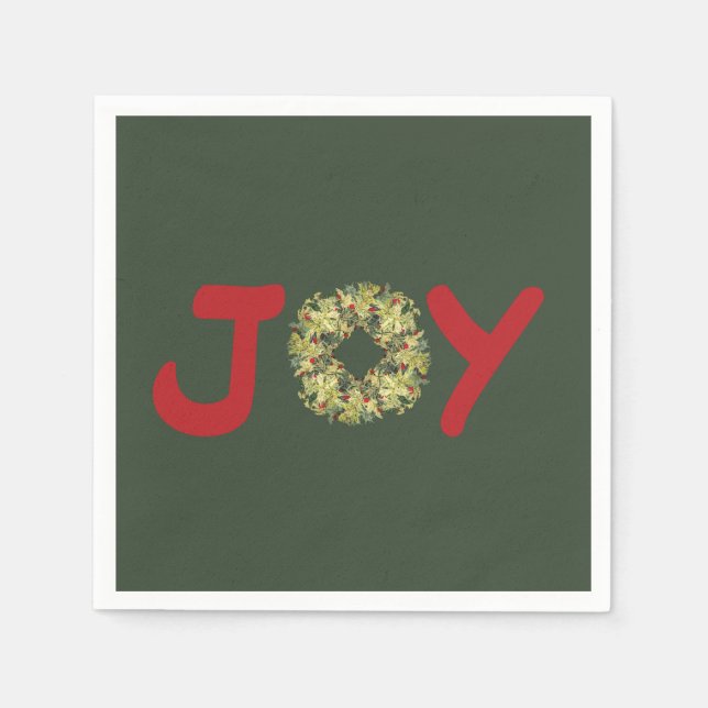 Joyous Light Hearted Wreath Christmas Napkin Serviette (Vorderseite)