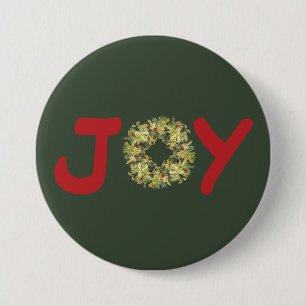 Joyous Light Hearted Wreath Weihnachts-Button Button