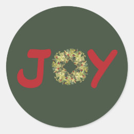 Joyous Light Hearted Wreath Weihnachtskleber Runder Aufkleber
