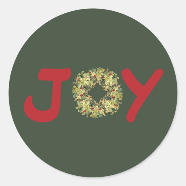 Joyous Light Hearted Wreath Weihnachtskleber Runder Aufkleber (Vorderseite)