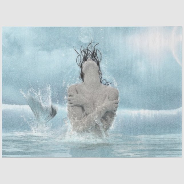 Joyous Mermaid in the Sea Tissue Paper Seidenpapier (Vorderseite)