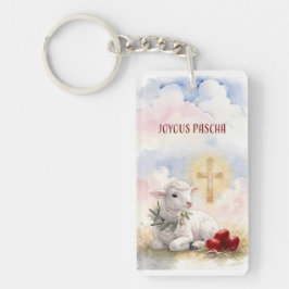 Joyous Pascha Lamb, Red Eggs and Cross Schlüsselanhänger