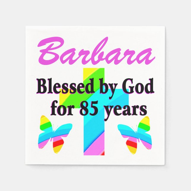 JOYOUS PERSONALISIERT 85. GEBURTSTAG NAPKINS SERVIETTE (Vorderseite)