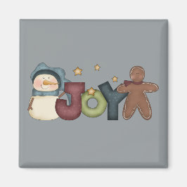 Joyous Snowman & Gingerbread Man Magnet